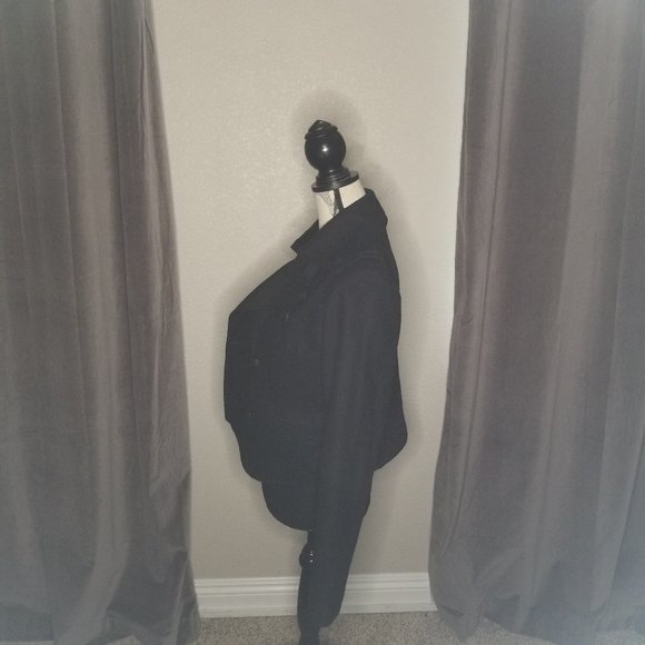 Black Wook Pea Coat - Picture 4 of 9